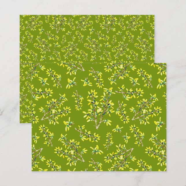 Blackthorn green scrapbook paper (Front/Back)