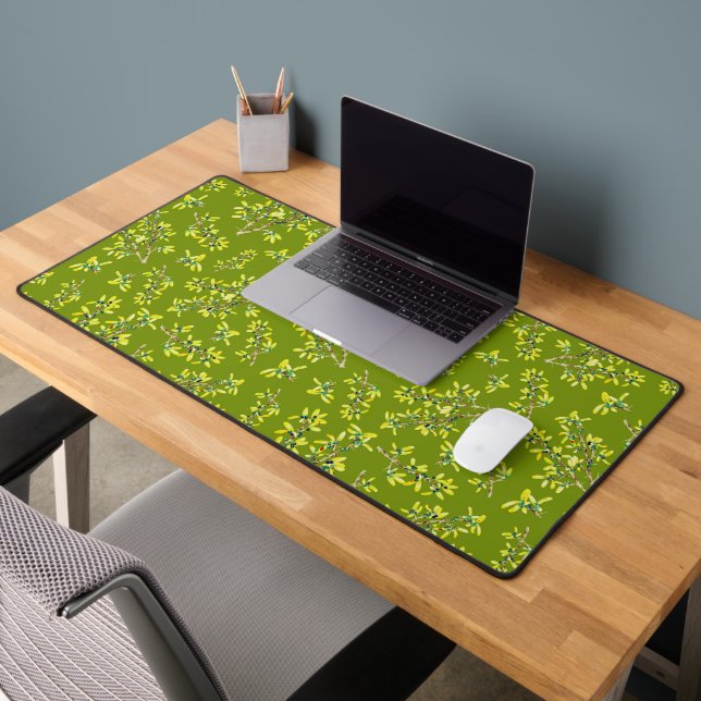 Blackthorn Pattern Green  Desk Mat (Office 2)