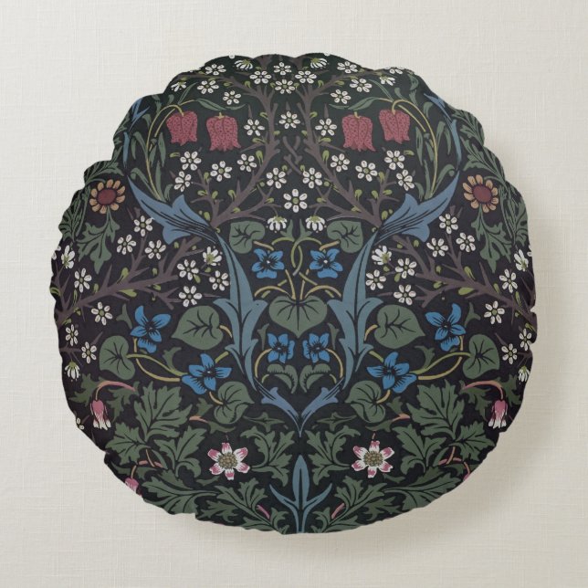 'Blackthorn' wallpaper design, 1892 Round Cushion (Front)