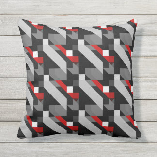 BlackToned and red colour Geometric Pattern Cushion