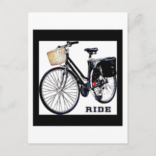 BlackVintage Bike Ride Postcard
