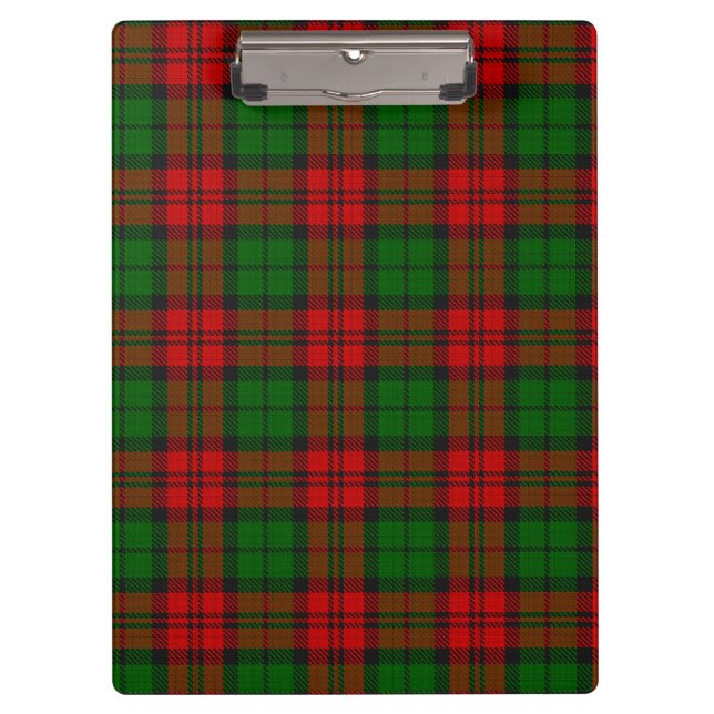 Blackwatch Campbell Tartan Red Green Plaid Clipboard (Front)