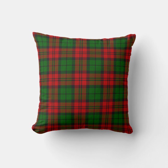 Blackwatch Campbell Tartan Red Green Plaid Cushion (Front)