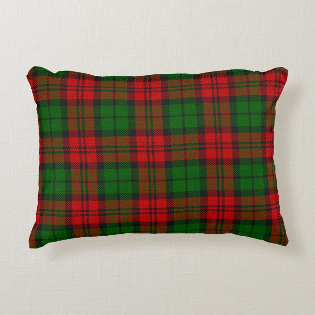 Blackwatch Campbell Tartan Red Green Plaid Decorative Cushion (Front)
