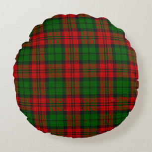Blackwatch Campbell Tartan Red Green Plaid Round Cushion