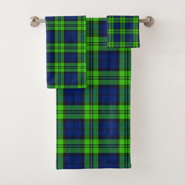 Blackwatch Plaid Tartan Bath Towel Set (Insitu)