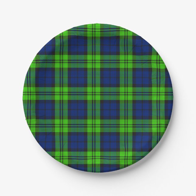 Blackwatch Plaid Tartan Paper Plate (Front)