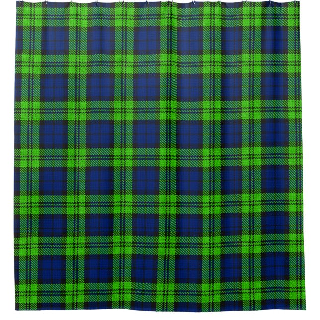Blackwatch Plaid Tartan Shower Curtain (Front)