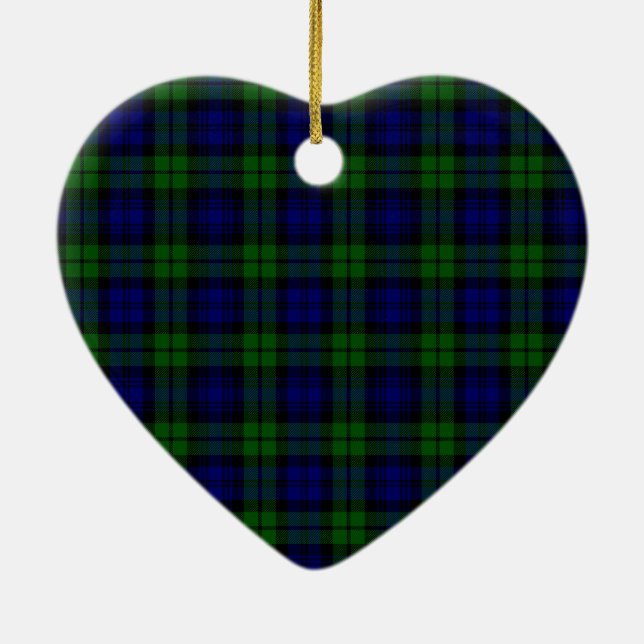 Blackwatch tartan Campbell clan Ceramic Ornament (Back)