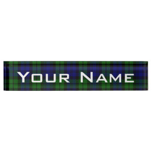 Blackwatch tartan Campbell clan Nameplate