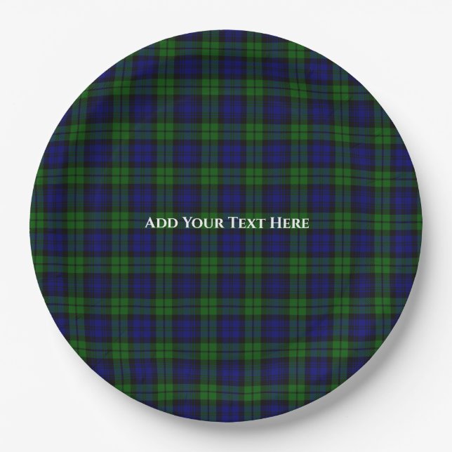 Blackwatch Tartan Custom Paper Plate (Front)