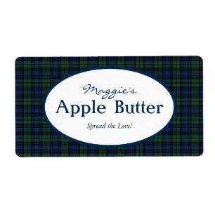 Blackwatch Tartan Plaid Jam Jar Labels