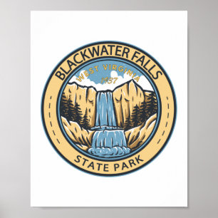 Blackwater Falls State Park West Virginia Badge Poster
