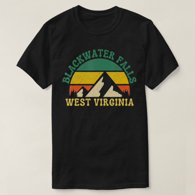 Blackwater Falls West Virginia Mountain Retro Suns T-Shirt (Design Front)