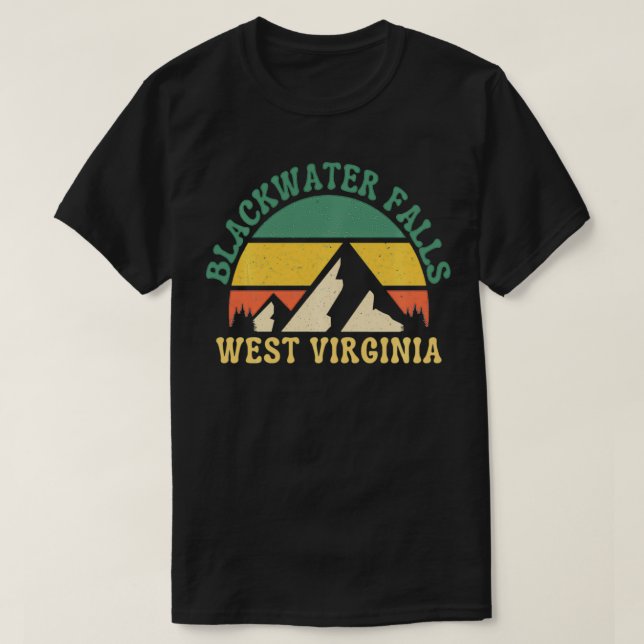 Blackwater Falls West Virginia Mountain Retro Suns T-Shirt (Design Front)