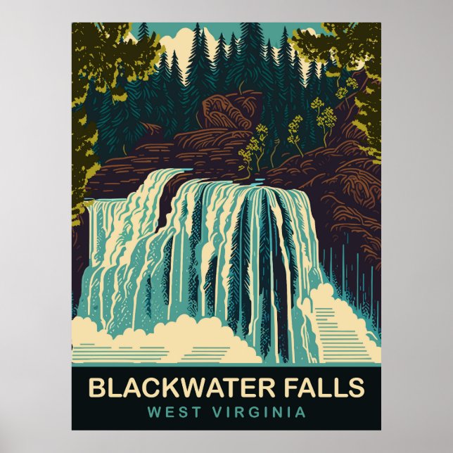 Blackwater Falls, West Virginia, Travel Poster (Front)