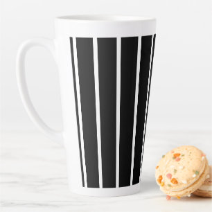 BlackWhite Lines Large Latte Mug