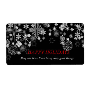 BlackWhite Wine Label Wedding, Christmas, New Year