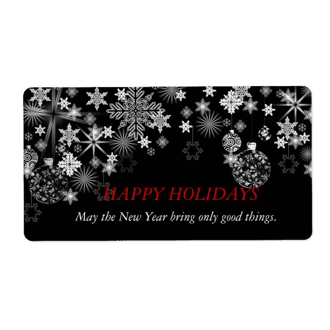 BlackWhite Wine Label Wedding, Christmas, New Year (Front)