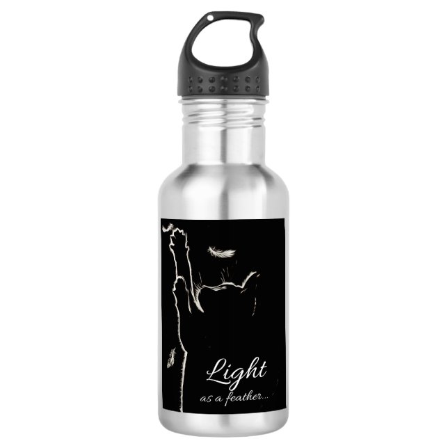 Blacky cat 532 ml water bottle (Front)