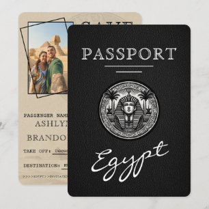 Blacl Egypt Passport Wedding Save the Date