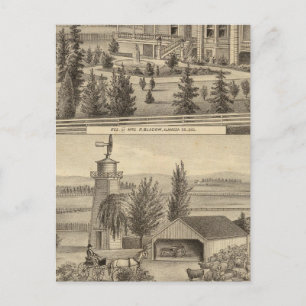 Blacow residence, farm postcard