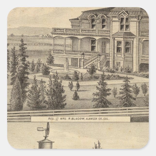 Blacow residence, farm square sticker (Front)