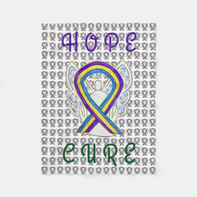 Bladde Cancer Awareness Ribbon Soft Chemo Blankets (Front)