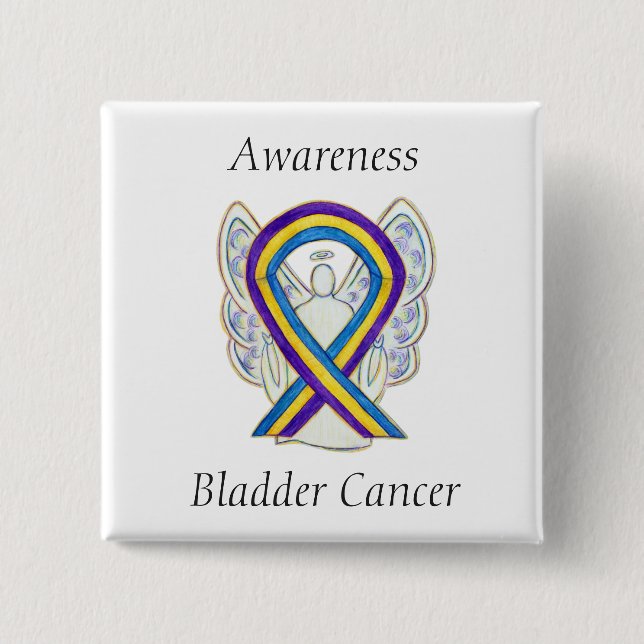 Bladder Cancer Angel Awareness Ribbon Pins (Front)