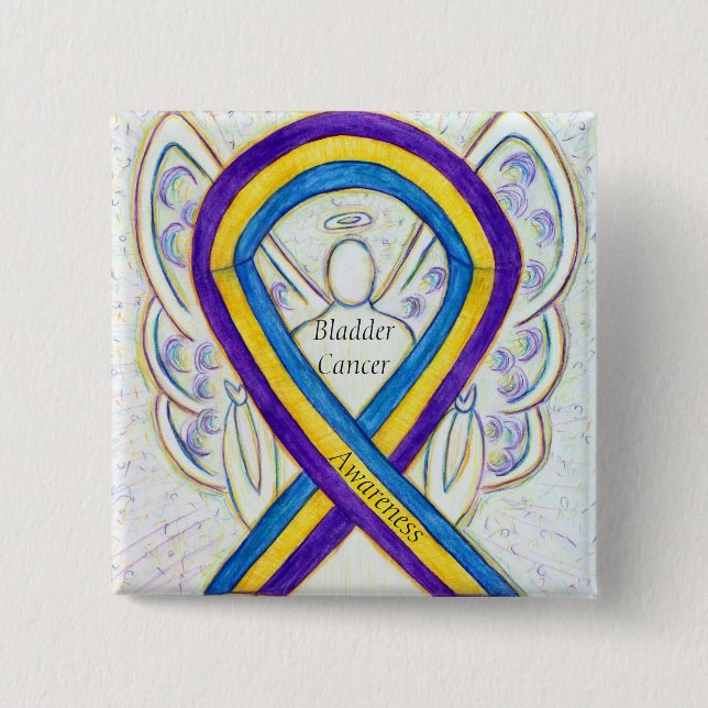 Bladder Cancer Angel Awareness Ribbon Pins (Front)