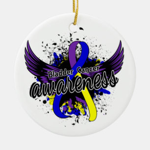 Bladder Cancer Awareness 16 Ceramic Tree Decoration