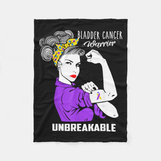 Bladder Cancer Awareness Fleece Blanket (Front)
