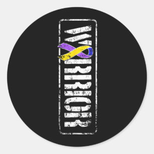 Bladder Cancer Awareness - Military Warrior Ribbon Classic Round Sticker