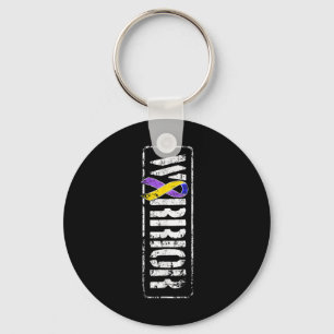Bladder Cancer Awareness - Military Warrior Ribbon Key Ring