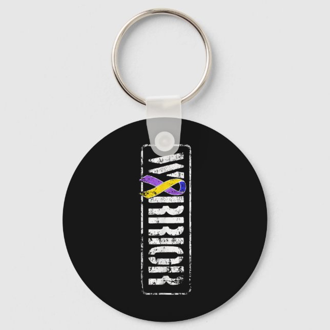 Bladder Cancer Awareness - Military Warrior Ribbon Key Ring (Front)