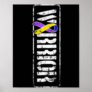 Bladder Cancer Awareness - Military Warrior Ribbon Poster