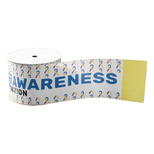 Bladder Cancer Awareness Pattern Ribbon Grosgrain Ribbon