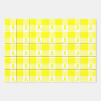 Bladder Cancer Awareness Plaid Wrapping Paper