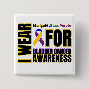 Bladder Cancer Awareness Ribbon 15 Cm Square Badge