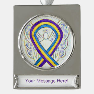 Bladder Cancer Awareness Ribbon Angel Art Ornament