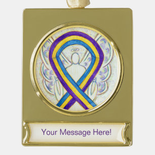 Bladder Cancer Awareness Ribbon Angel Art Ornament