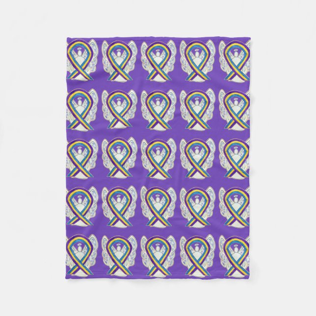 Bladder Cancer Awareness Ribbon Angel Blankets (Front)