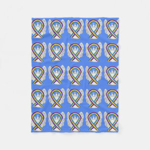 Bladder Cancer Awareness Ribbon Angel Blankets