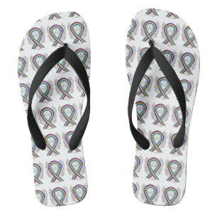Bladder Cancer Awareness Ribbon Angel Flip Flops
