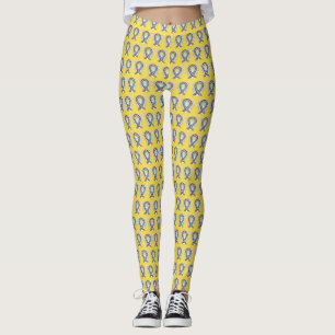 Bladder Cancer Awareness Ribbon Angel Leggings