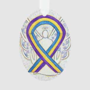 Bladder Cancer Awareness Ribbon Angel Ornament