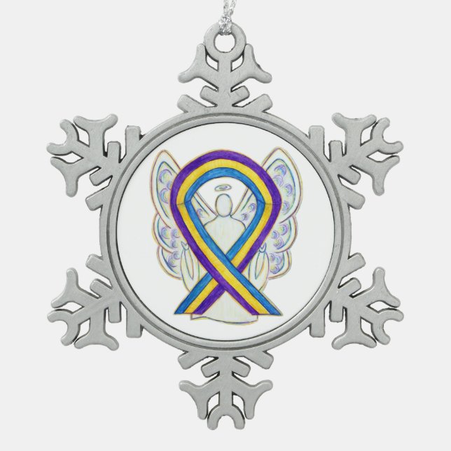 Bladder Cancer Awareness Ribbon Angel Ornament (Front)