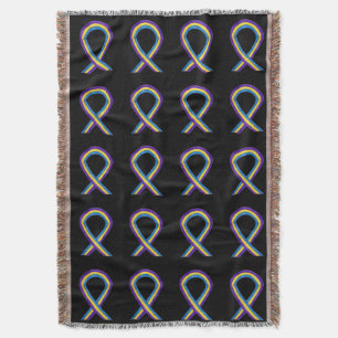 Bladder Cancer Awareness Ribbon Art Throw Blankets