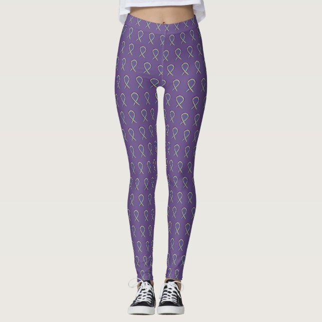 Bladder Cancer Awareness Ribbon Custom Leggings (Front)