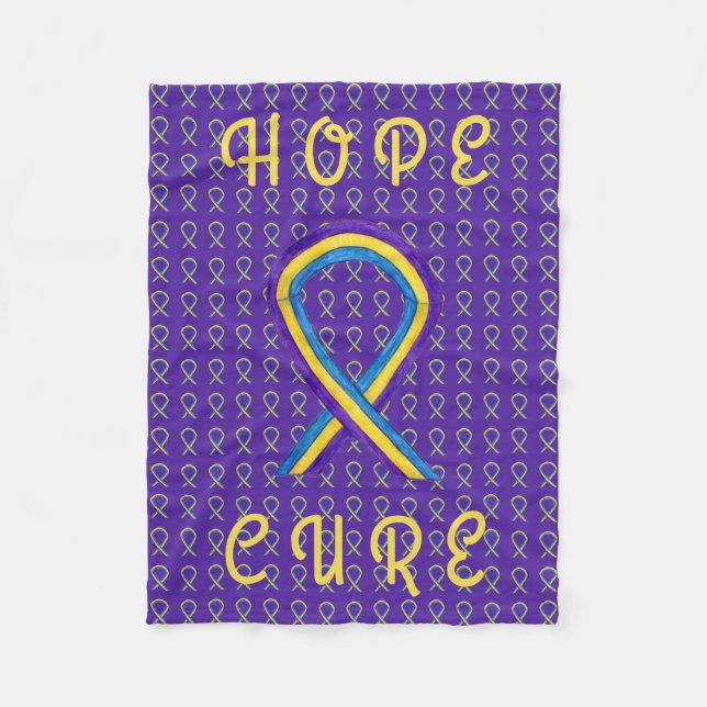 Bladder Cancer Awareness Ribbon Soft Chemo Blanket (Front)
